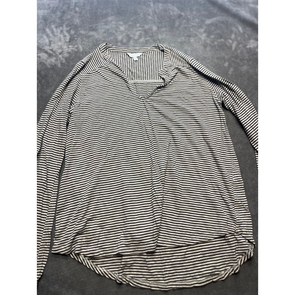 Lucky Brand Women's Striped‎ Long Sleeve Top Casual Relaxed Blouse